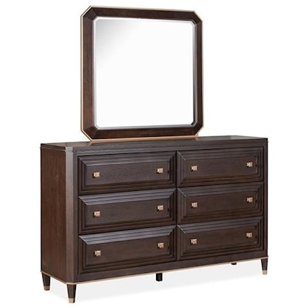 Dresser and Mirror Set